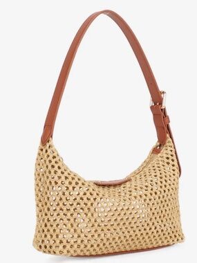 NWT! RAG&BONE Look-A-Like Open Weave Unlined Straw Bag with vegan leather